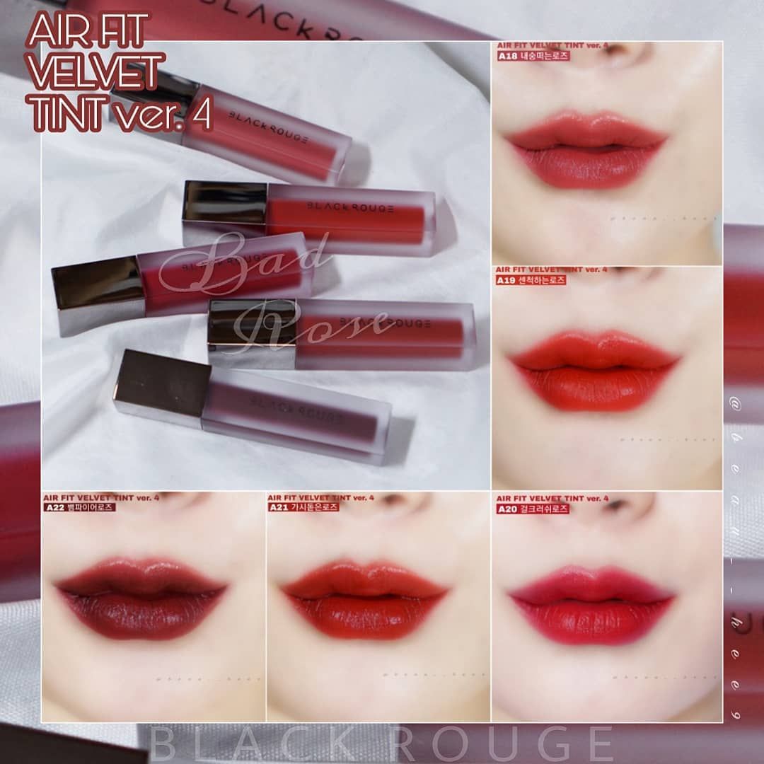  Son Kem Lì Black Rouge Air Fit Velvet Tint Ver 4: Bad Rose X Bad Girl (A18 -> A22) 