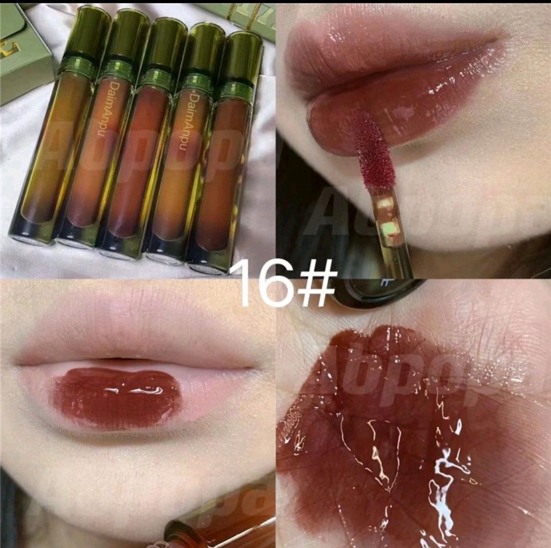  Son Tint Bóng Vỏ Xanh Matcha DaimAnpu Mirror Lip Glaze 