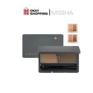  Bột Kẻ Chân Mày Hai Màu Missha Twin Brow Kit 4.4g - No2 Gray Brown 