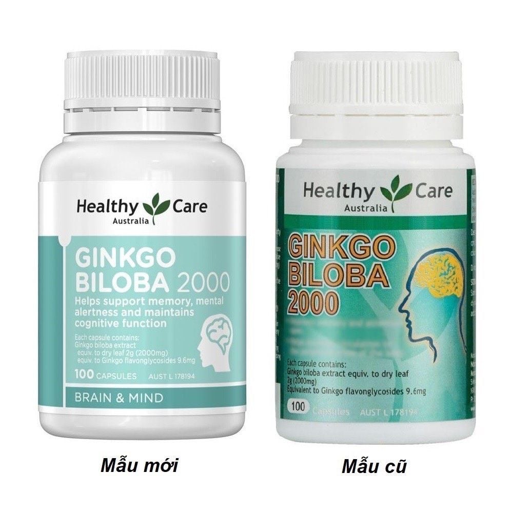  Viên Uống Bổ Não GINKGO BILOBA Healthy Care Úc - 100 viên 