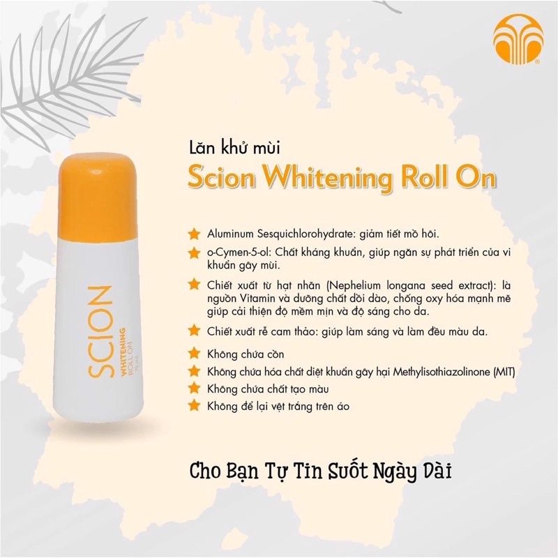  Lăn Khử Mùi Hỗ Trợ Trắng Da SCION Whitening Roll On NUSKIN 75ml 