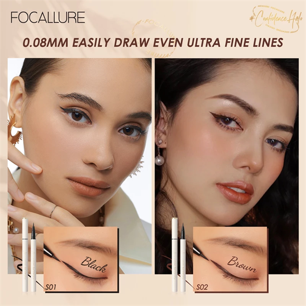  Kẻ Mắt Nước Nét Mảnh 0.8mm Công Nghệ Ultra Fine KO Trôi FOCALLURE Lasting Waterprrof Liquid Eyeliner | FA-200 