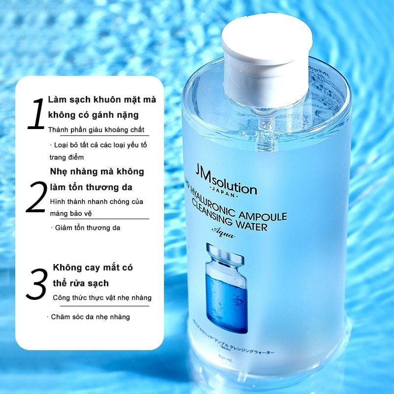  Nước Tẩy Trang Sạch Sâu Dưỡng Ẩm Hyaluronic JMSolution (500/850ml) 