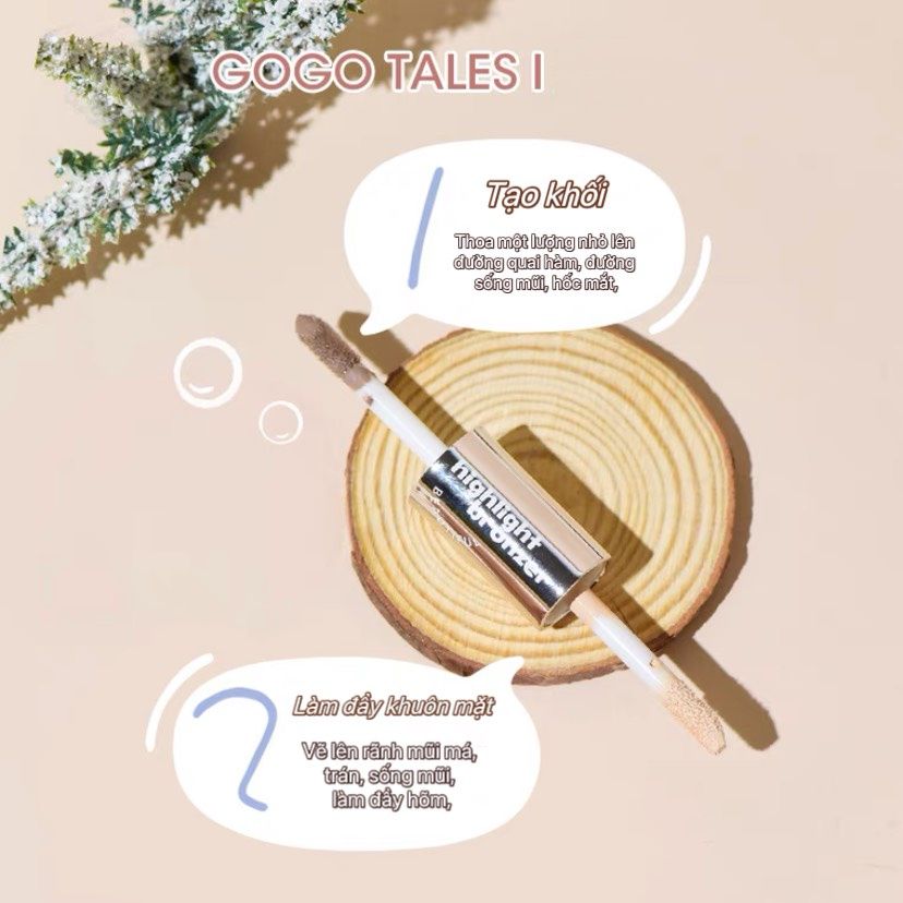  Bút Tạo Khối Highlight 2 Đầu GOGO TALES Silky Shadow Highlighter Fluid - G01 