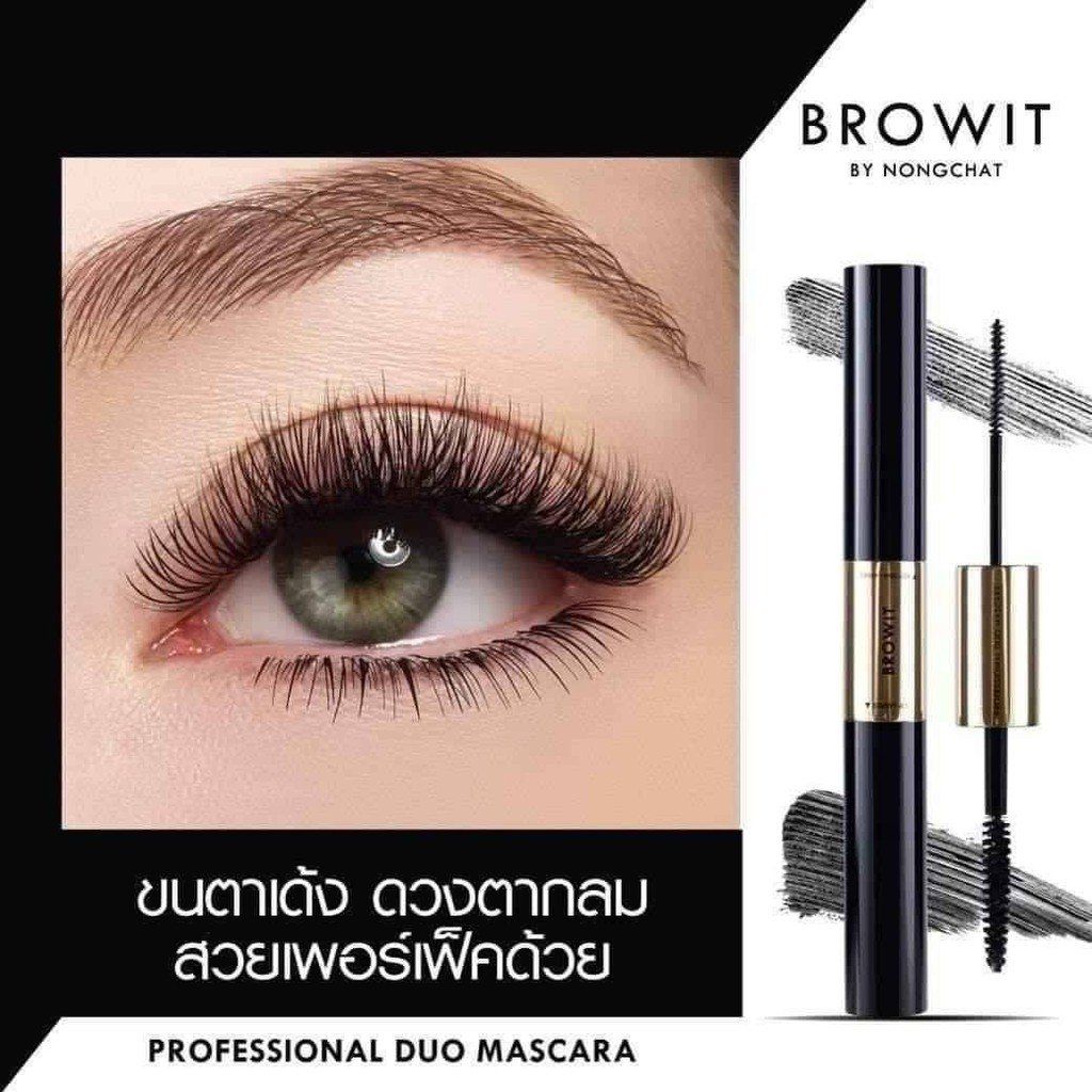  Mascara 2 Đầu Browit By NONGCHAT Professional Duo Mascara #SEXY BLACK 