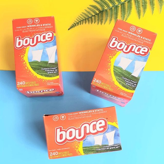  (Có Bán Lẻ) Giấy Thơm Quần Áo, Chống Ẩm Mốc BOUNCE 4 In 1 Dryer Sheets Mỹ 