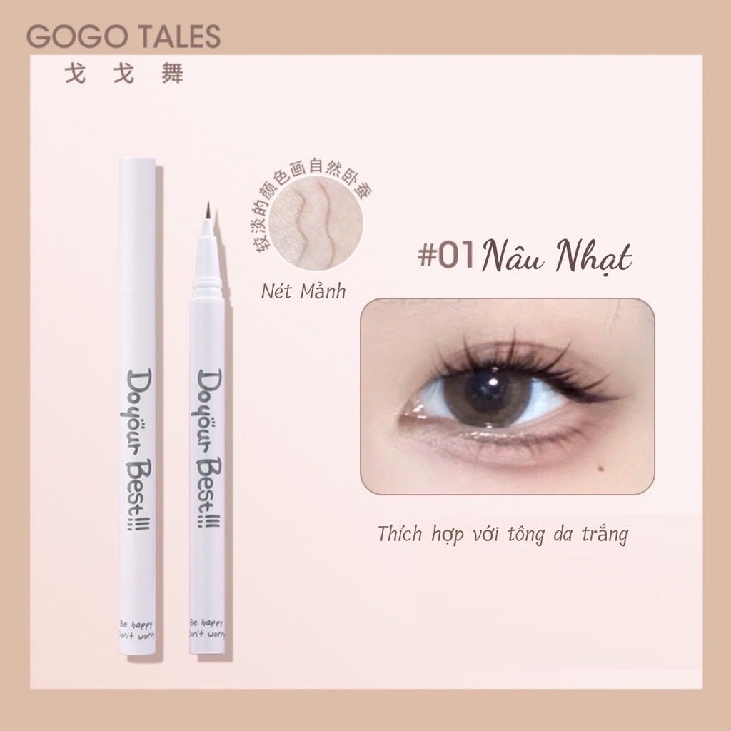  Bút Kẻ Bọng Mắt GOGO TALES Do Your Best Spirit Eye 3D Lying silkworm Eyeliner Nội Địa Trung 