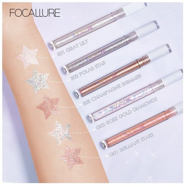  Nhũ Mắt Lấp Lánh Dạng Lỏng Bền Màu FOCALLURE Glittering Liquid Eyeshadow | FA195 