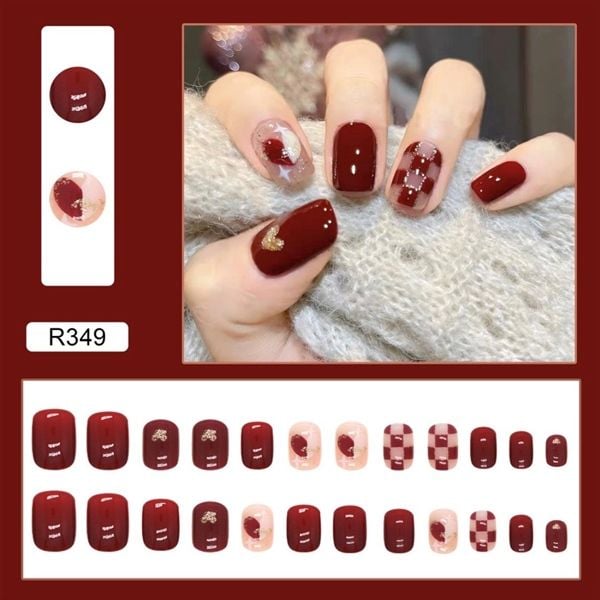 Set 24 Móng Tay Giả Nails Box Kèm Keo Dán Nội Đia Trung