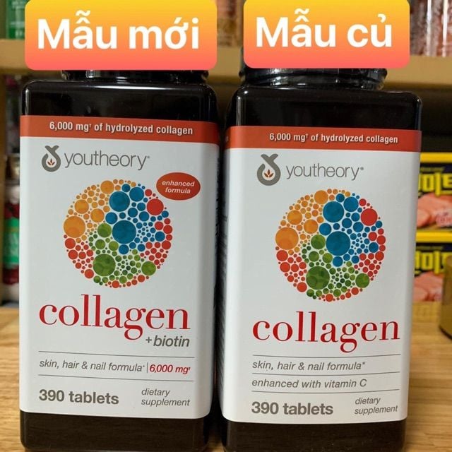  Viên Uống Chống Lão Hoa Collagen YOUTHEORY + Biotin 390 Viên Type 1,2&3 