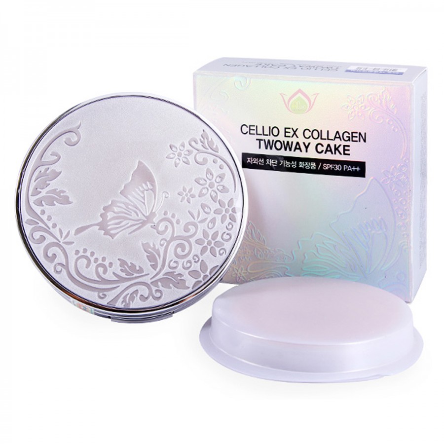 Phấn phủ Cellio Ex Collagen Twoway Cake