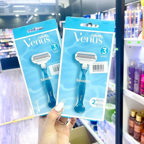  Dao Cạo 3 Lưỡi Chuyên Dụng Cho Nữ Gillette Venus Smooth 2UP (1 Cán + 2 Đầu Thay Thế) 