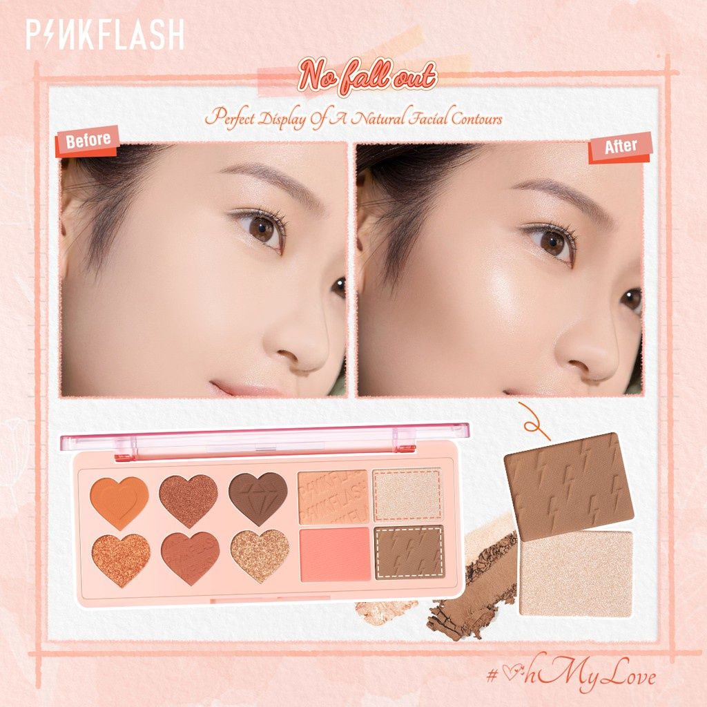  Bảng Màu Mắt Phấn Má Đa Năng 10 Ô PINKFLASH Multi Face Palette | PF-M02 