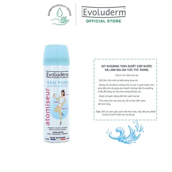  Xịt Khoáng Evoluderm Atomiseur Eau Pure Water (400-150ml) 