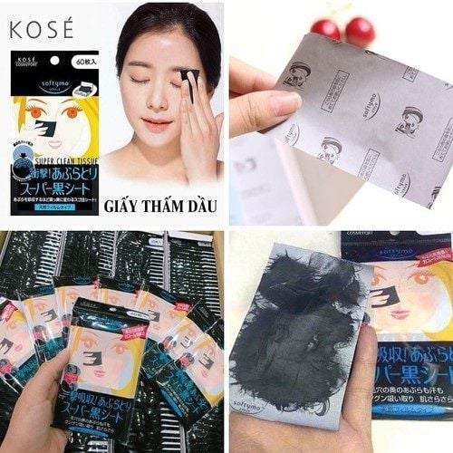 seafood_store_panda_developer_team_mota_cồi sò điệp 02 Giấy thấm dầu Kose Softymo Than Hoạt Tính (60 tờ)