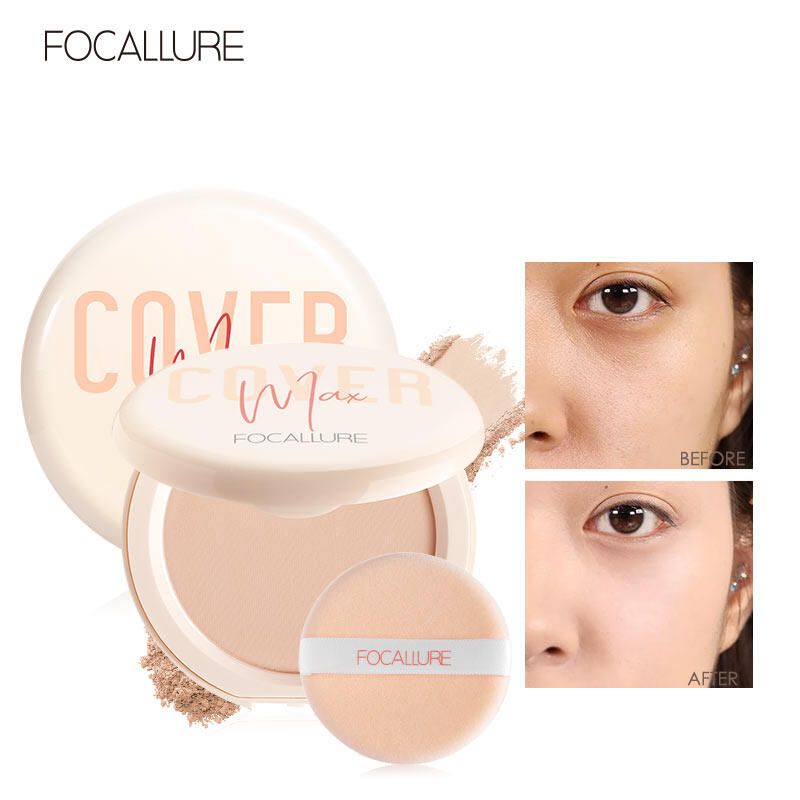  Phấn Nén Kiềm Dầu Mịn Da FOCALLURE Cover Max Two Way Cake Pressed Powder 