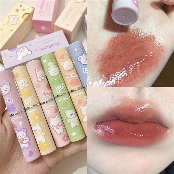  Son Dưỡng Có Màu Giúp Môi Căng Mọng TOORUNE Gấu Bông Cloud Bear Lip Balm Nội Địa Trung 