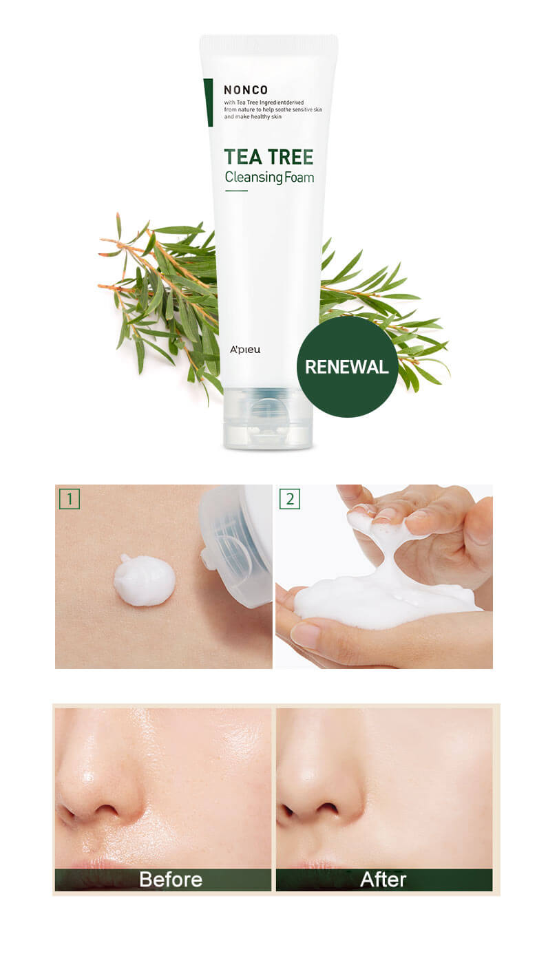 Sữa rửa mặt APieu Nonco Tea Tree Cleansing Foam -bicicosmetics.vn