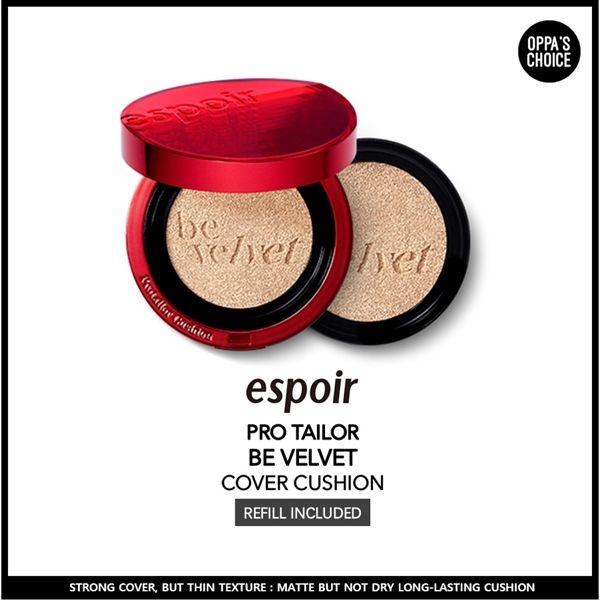  Phấn Nước Che Phủ Mịn Như Nhung ESPOIR Pro Tailor Be Velvet Cover Cushion SPF 34 PA++ ( Kèm Lõi ) 