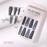  Hộp 24 Móng Tay Giả Đính Hạt, Đá Nails Box Cao Cấp Nội Địa Trung Kèm Keo Dán + Dũa Móng 