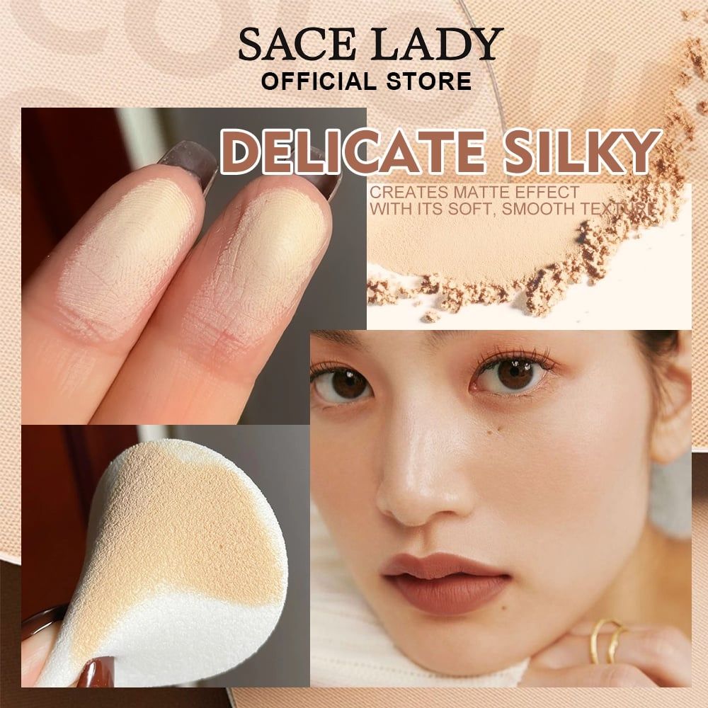  Phấn Phủ Nén Kiềm Dầu, Không Trôi SACE LADY Lasting Waterproof Oil Control Pressed Powder 