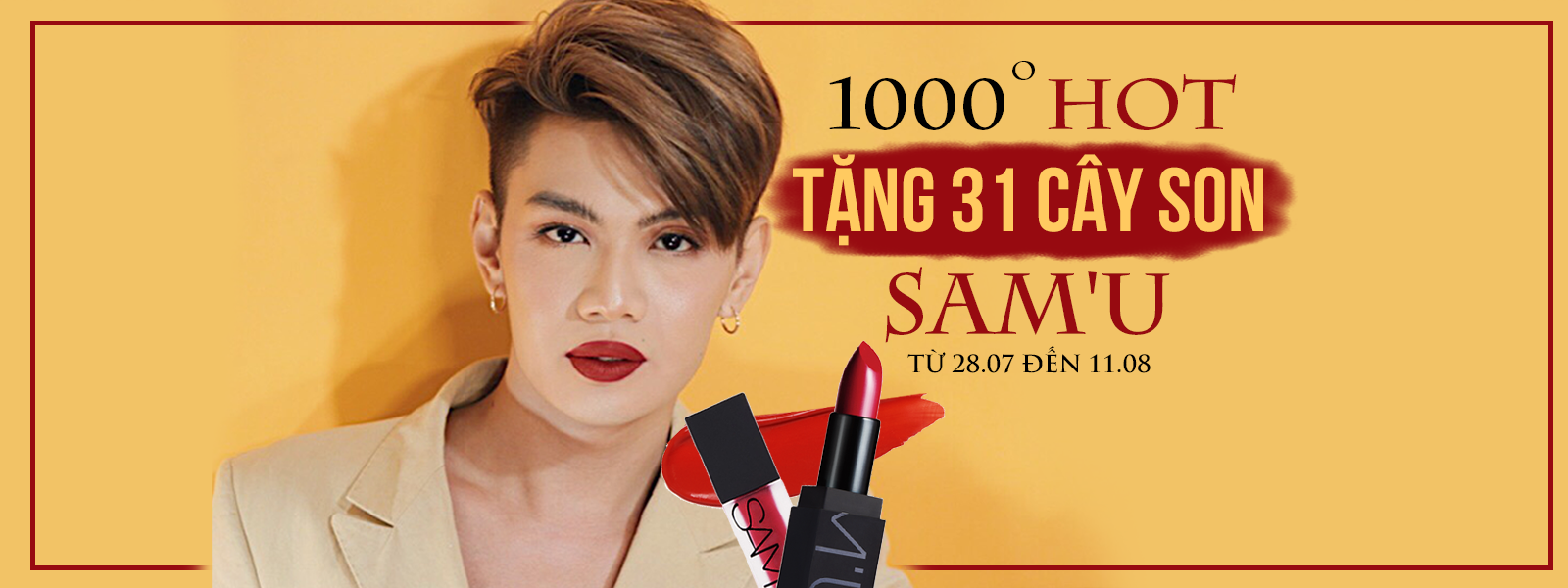 Bici Cosmetics tặng 31 cây son Sam''U trong đợt sale tháng 7