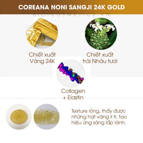  Tinh Chất Coreana Noni Sangji 24K Gold Ampoule Serum 