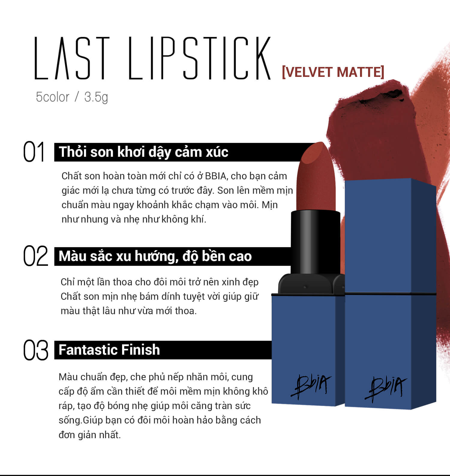 hỏi son Bbia Last Lipstick Red Series 4 có chất son semi – matte hoàn toàn mới chỉ có ở thương hiệu Bbia