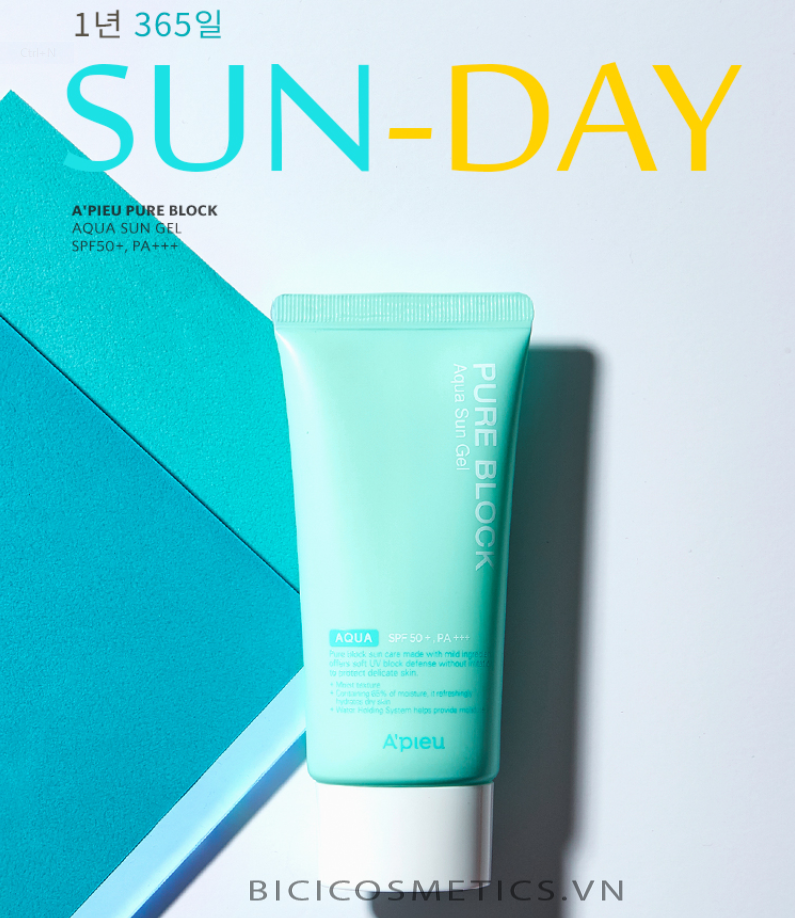 Kem Chống Nắng A'Pieu Pure Block Aqua Sun Gel SPF50+ PA+++ 1
