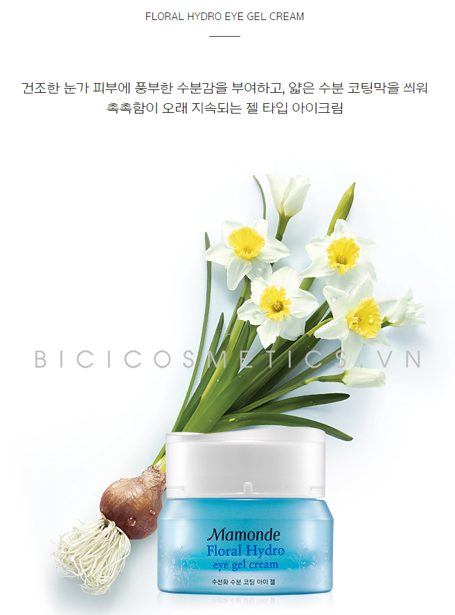 Kem Dưỡng Mắt Mamonde Floral Hydro Eye Gel Cream với chiết xuất chính từ hoa thủy tiên 1