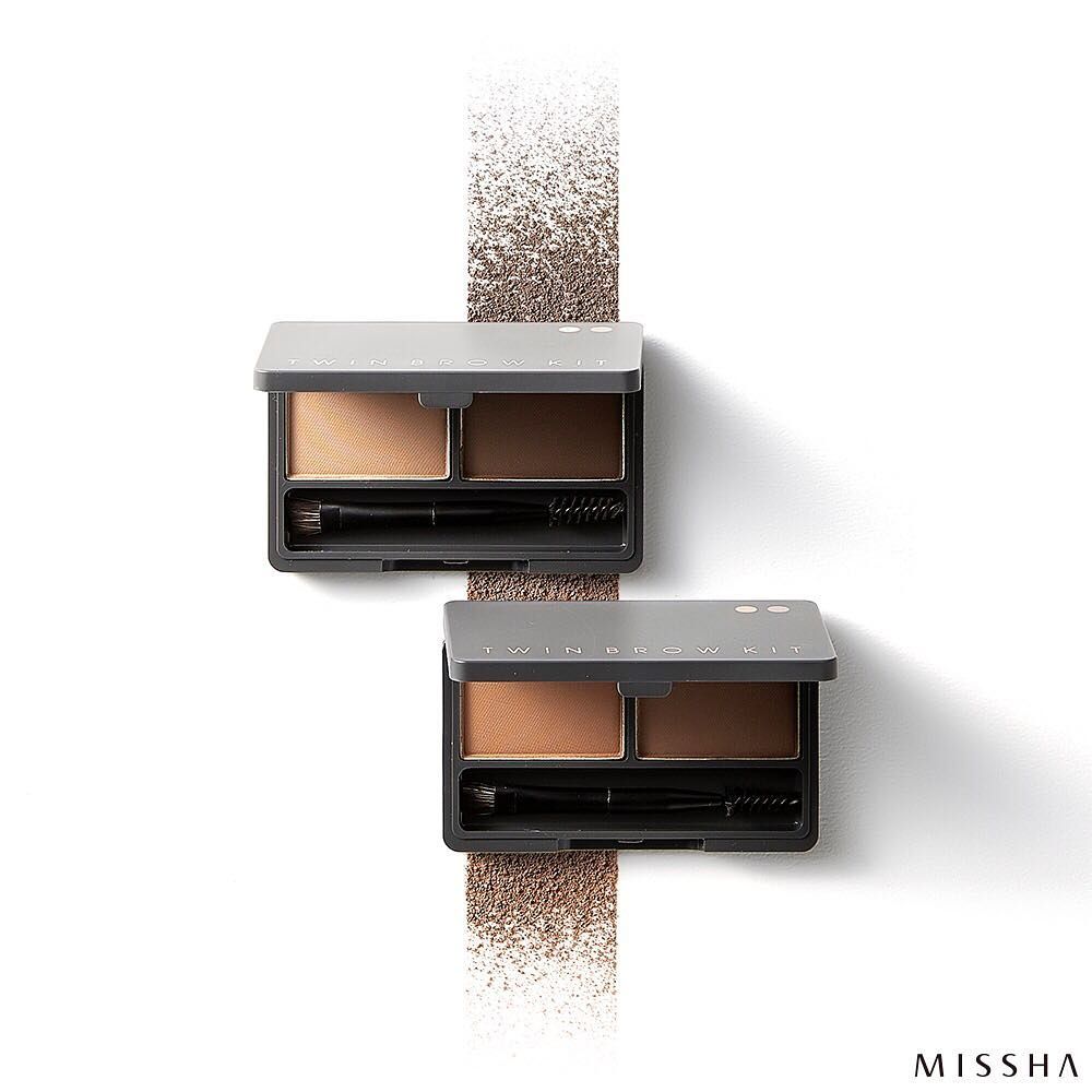  Bột Kẻ Chân Mày Hai Màu Missha Twin Brow Kit 4.4g - No2 Gray Brown 