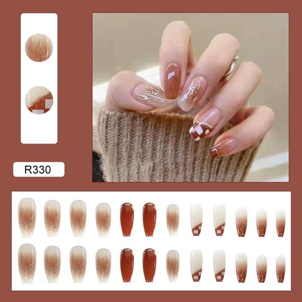 Set 24 Móng Tay Giả Nails Box Kèm Keo Dán Nội Đia Trung