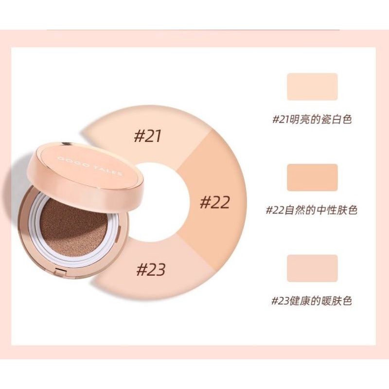 Phấn Nước Cushion GOGO TALES Moist Air Kiềm Dầu, Che Khuyết Điểm ( Kèm –  Bicicosmetics