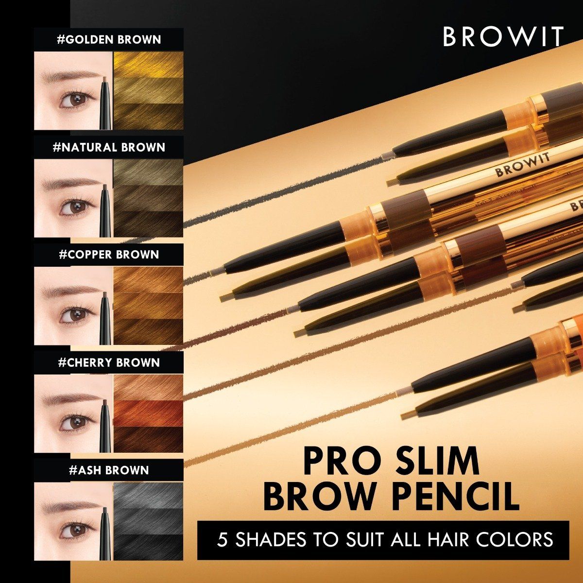  Chì Kẻ Mày Siêu Mảnh BROWIT by Nongchat Pro Slim Brown Pencil 