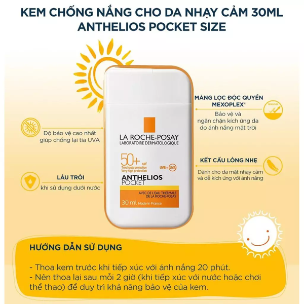  Kem Chống Nắng Không Nhờn Rít LA ROCHE-POSAY Anthelios Invisible Fluid SPF50+ 50ml 