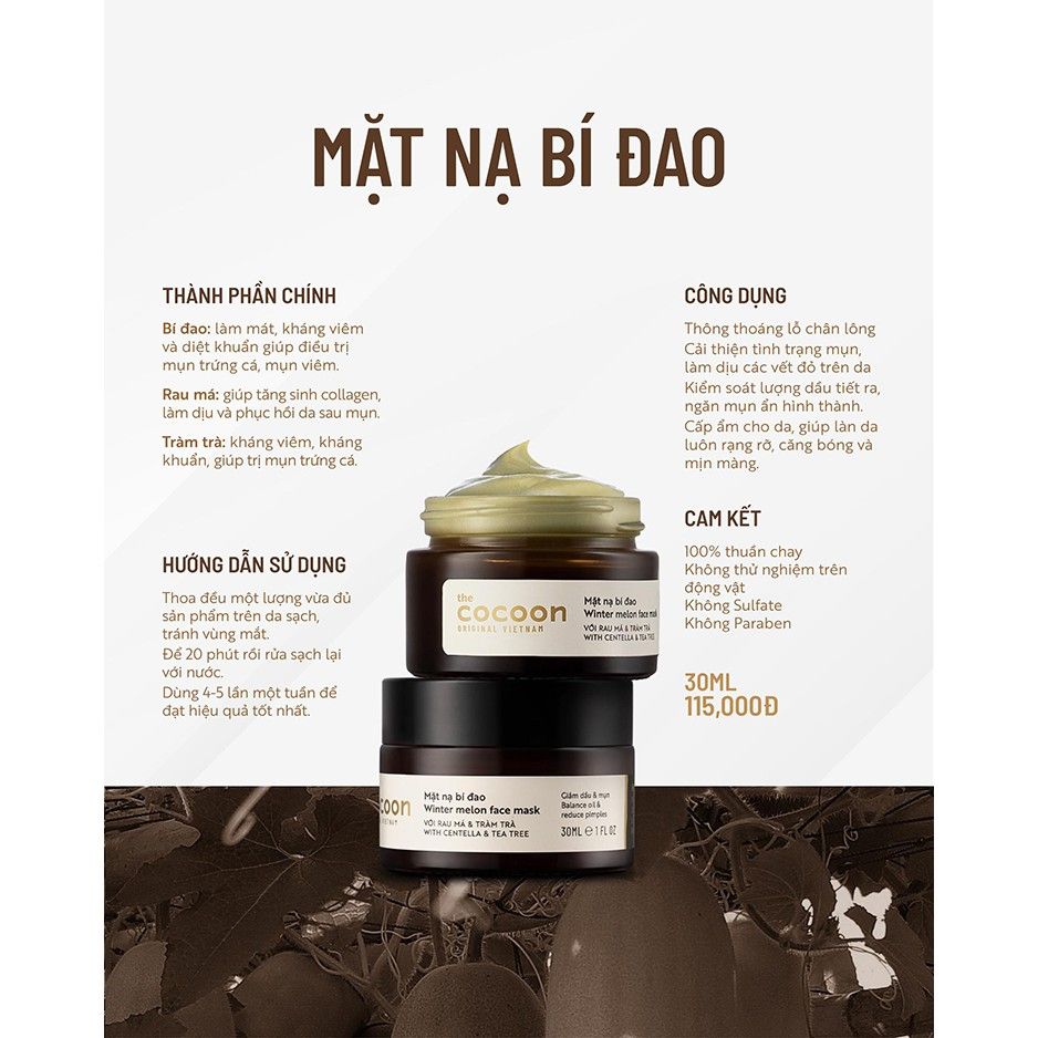  Mặt Nạ Bí Đao COCOON Winter Melon Mask - 30ml 