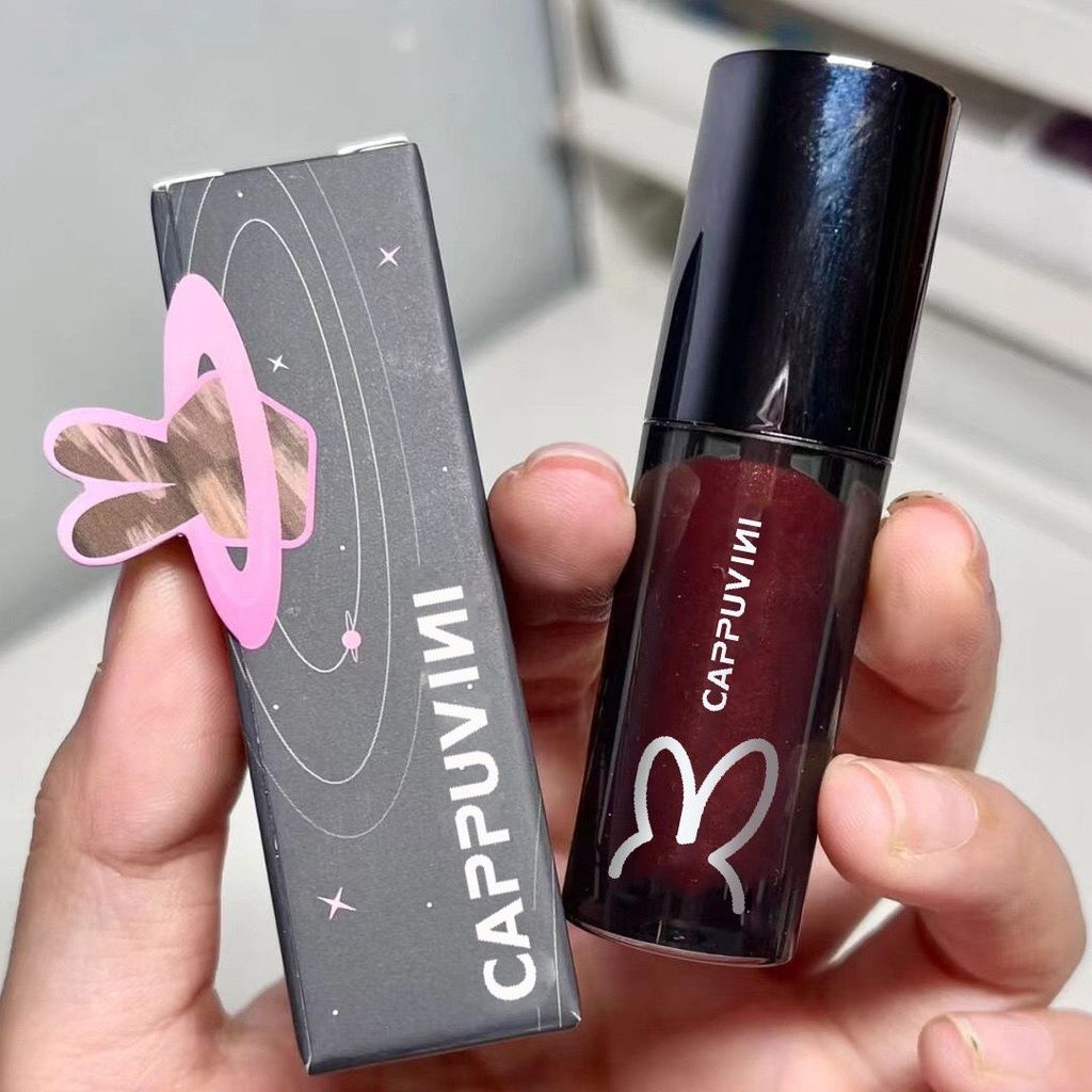  Son Tint Bóng Thỏ Đen Hồng CAPPUVINI Clarinet Lip Gloss 