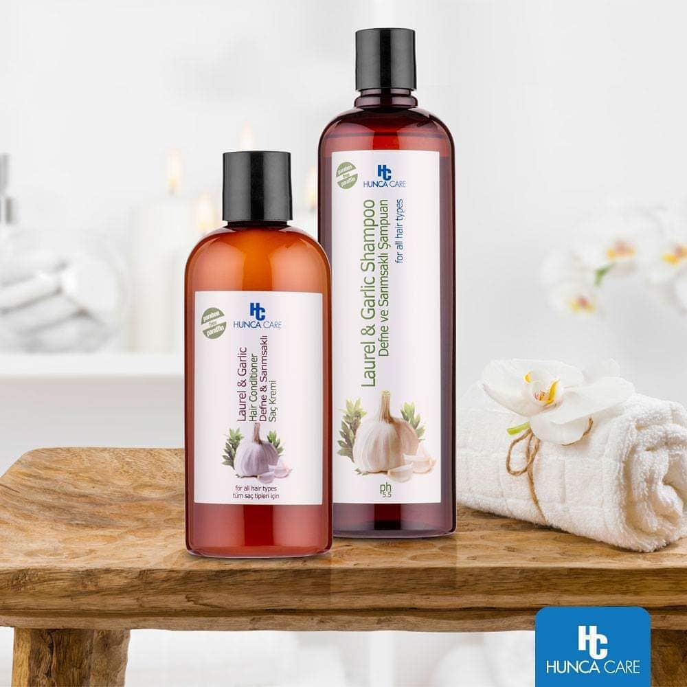 Dầu gội kích thích mọc tóc Hunca Care tỏi & nguyệt quế chăm sóc mái tóc yêu dấu của bạn