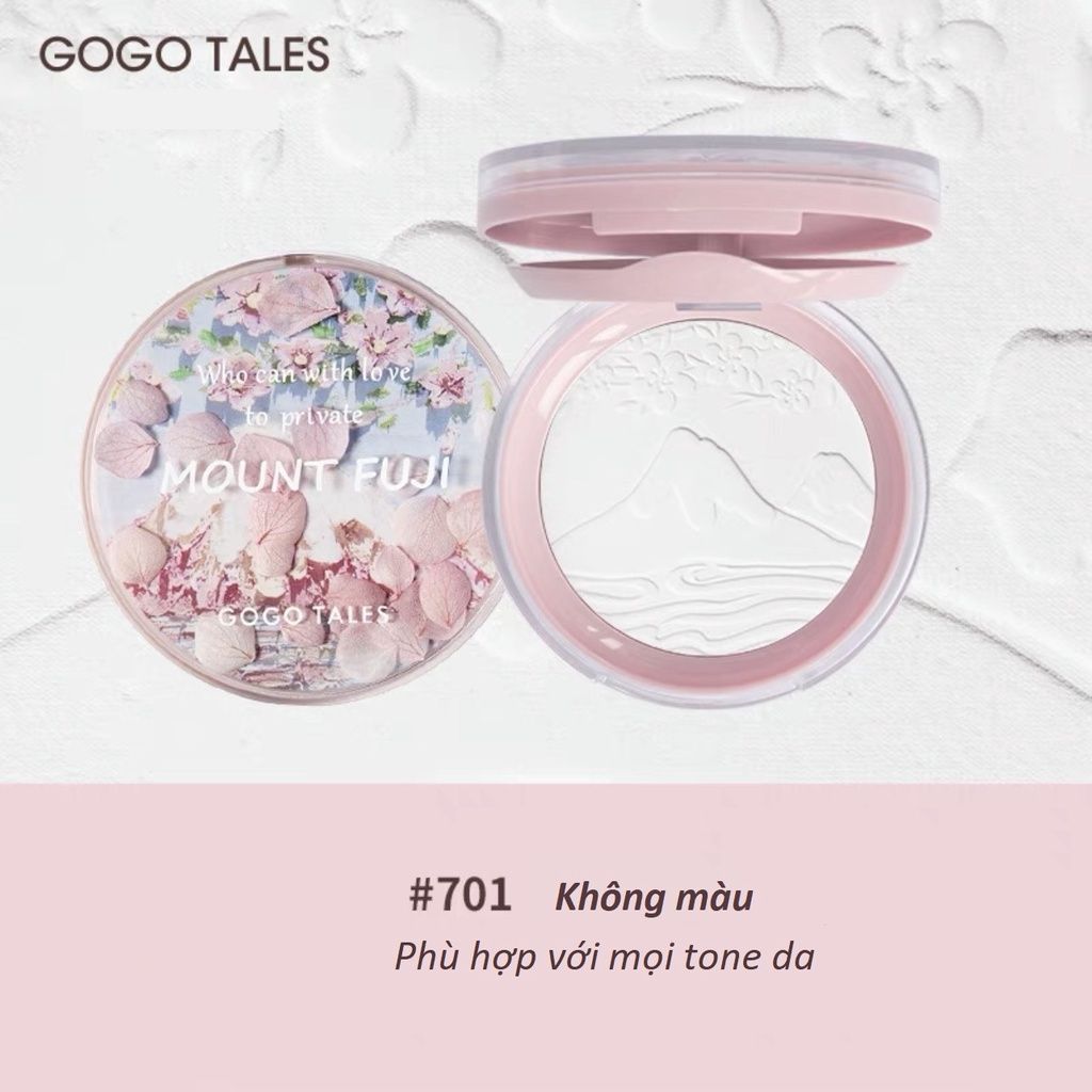  Phấn Phủ Nén Fuji Hoa Anh Đào Kiềm Dầu  GOGO TALES Flower Girl Mount Fuji Pressed Powder 