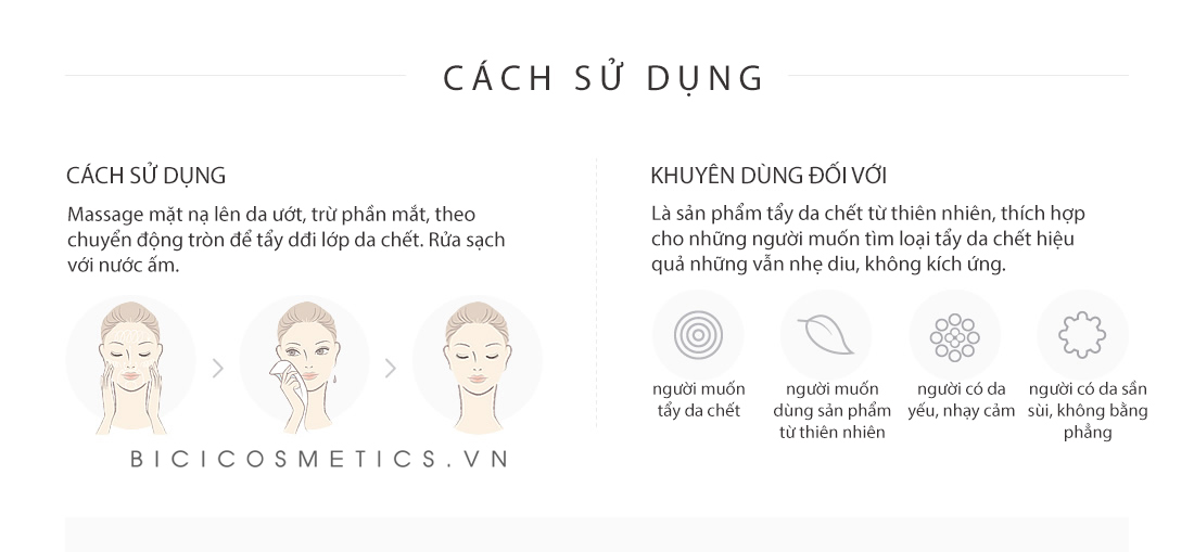 Hướng dẫn sử dụng mặt nạ tẩy da chết -bicicosmetics