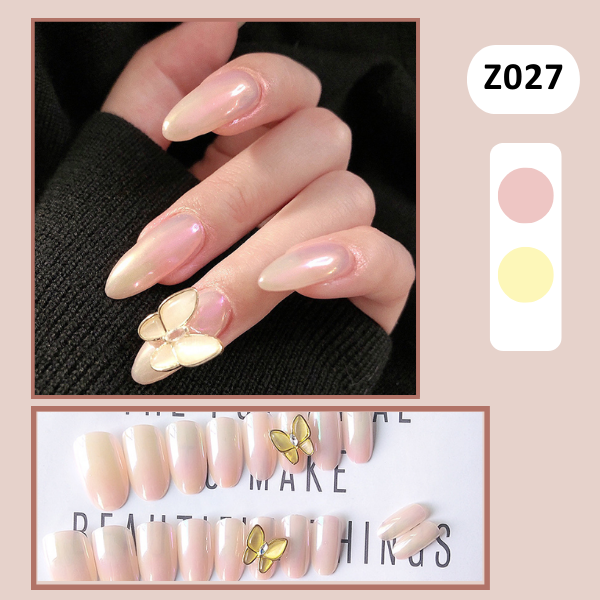  Hộp 24 Móng Tay Giả Đính Hạt, Đá Nails Box Cao Cấp Nội Địa Trung Kèm Keo Dán + Dũa Móng 