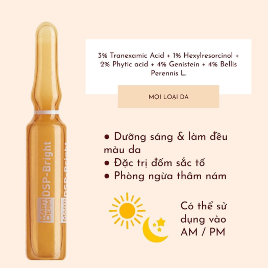  Tế Bào Gốc Ampoule Dưỡng Sáng Da Chuyên Sâu, Mờ Đốm Sắc Tố MARTIDERM Pigment Zero DSP Bright Ampoule 