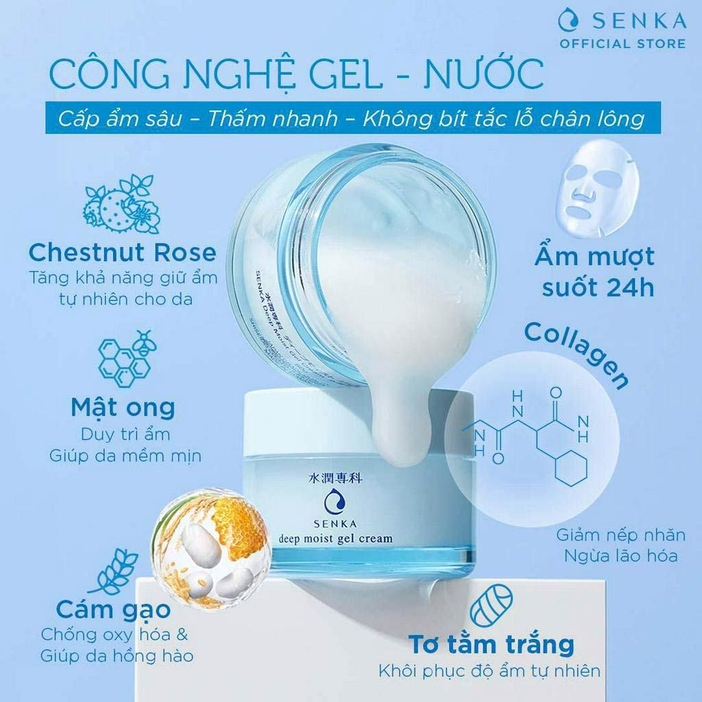  Mặt Nạ Ngủ Cấp Ẩm Chuyên Sâu SENKA Deep Moist Gel Cream - 50g 