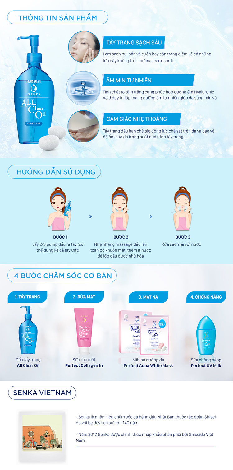 Dầu Tẩy Trang Senka All Clear Oil