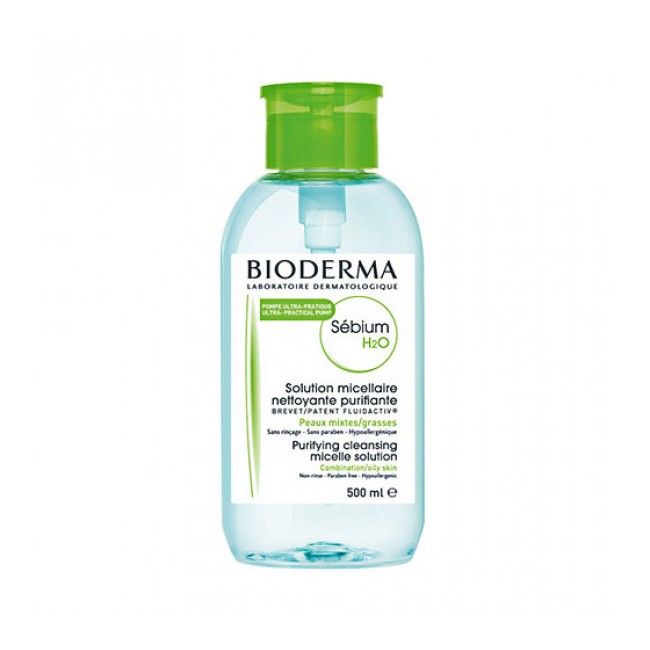  Nước Tẩy Trang Dịu Nhẹ Cho Da Mặt Dạng Nắp Nhấn BIODERMA Crealine/Sebium H20 - 500ml 