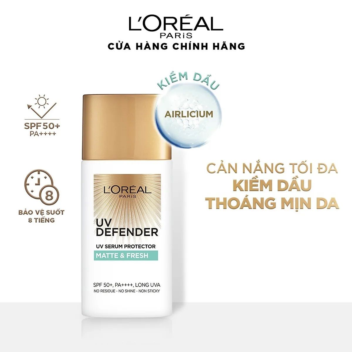  Kem Chống Nắng Ngừa Lão Hóa L'OREAL UV Defender Serum Protector SPF50+ PA++++ 