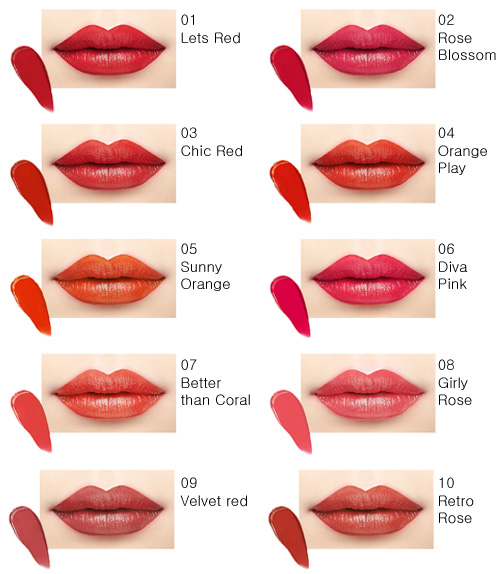 Bảng màu son Mamonde Creamy Tint Squeeze Lip 1