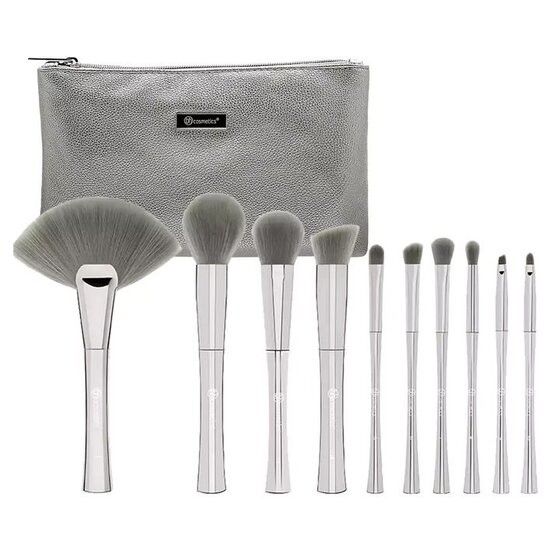  Set Cọ 10 Cây Kèm Túi Bạc BH COSMETICS SMOKE'N MIRRORS. 