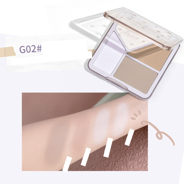  Bảng Tạo Khối Highlight 3 ô GOGO TALES The Sunset Highlight Contouring Palette 