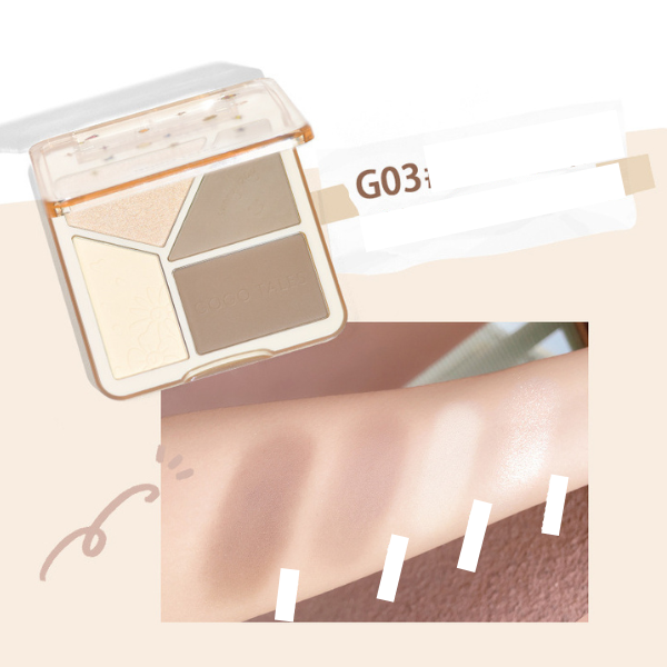  Bảng Tạo Khối Highlight 3 ô GOGO TALES The Sunset Highlight Contouring Palette 